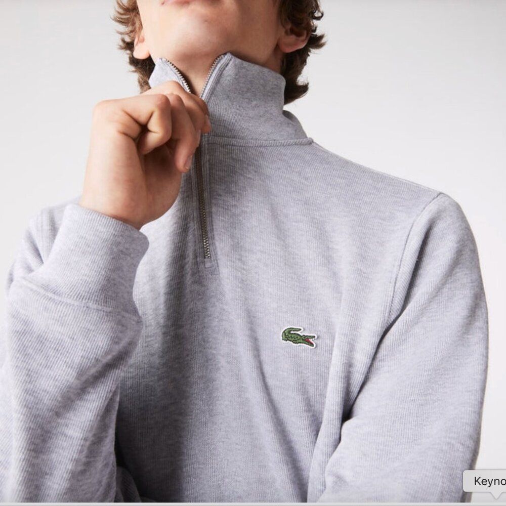 Lacoste Men’s Quarter Zip Stand Collar Cotton Sweatshirt Small